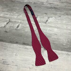 Haspel Red w/ Navy & Blue Check Silk Bowtie Bow Tie